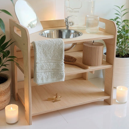 Small Single Montessori Wash Station with Lid
