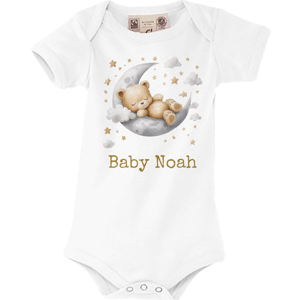 Personalized 100% Organic Cotton Baby Short Sleeve Bodysuit