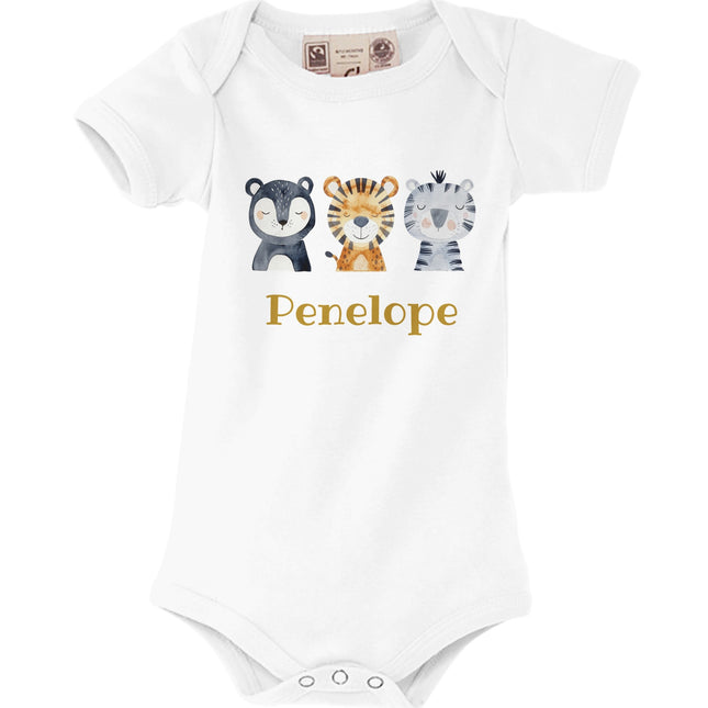 Personalized 100% Organic Cotton Baby Short Sleeve Bodysuit