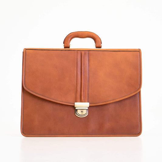 Leather Briefcase No. 99 - Cognac