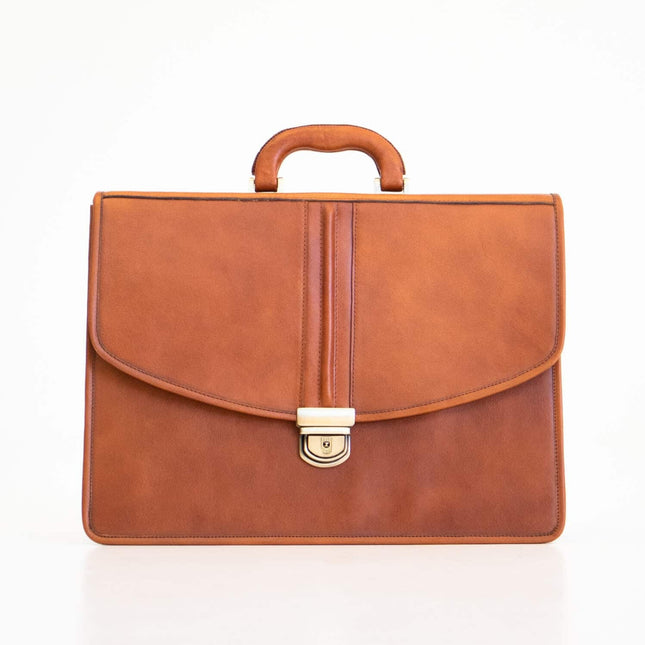 Leather Briefcase No. 99 - Cognac