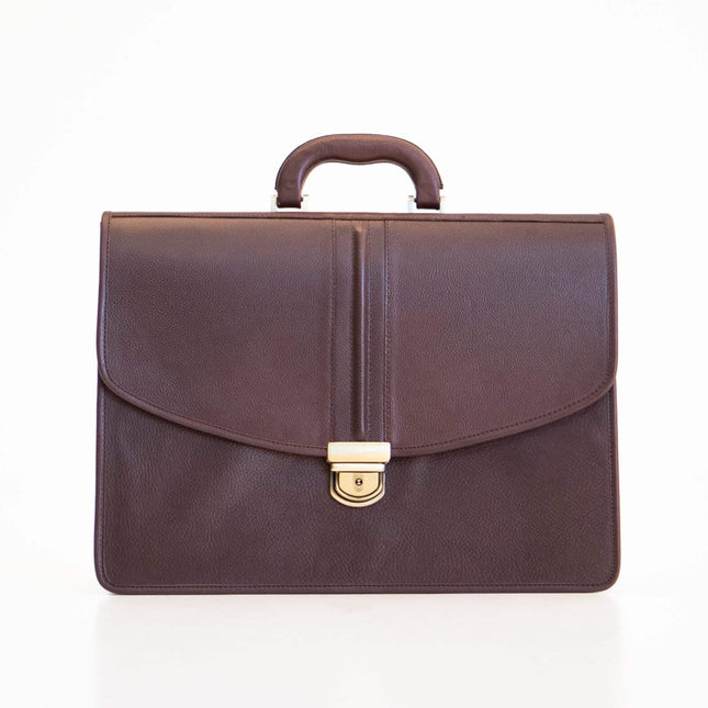 Leather Briefcase No. 99 - Dark Brown