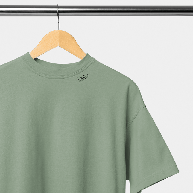 Embroidered Collar Organic Cotton T-shirt "Isä" (FIN) - LoveStyle World