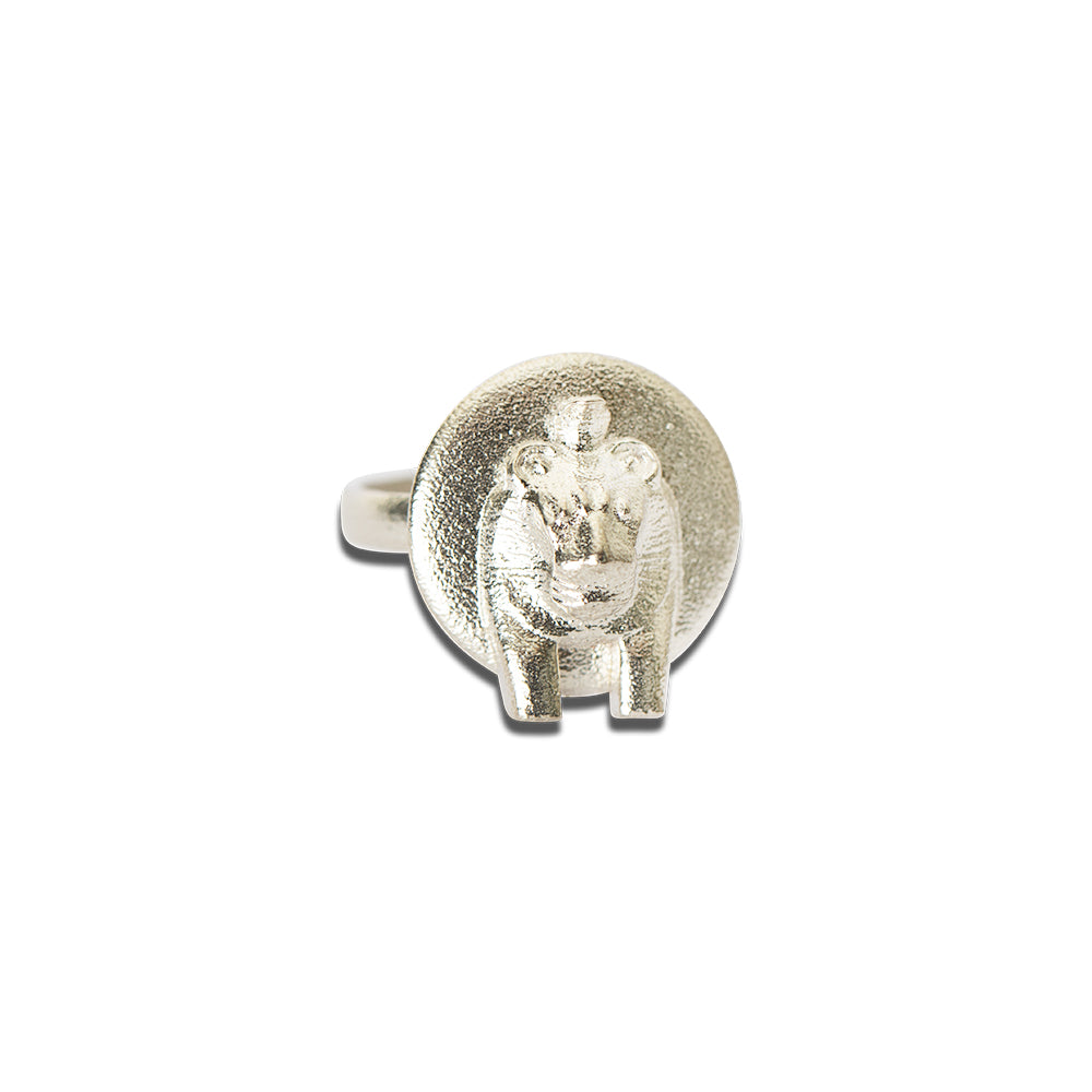 Sekhmet Fire Necklace Ring - Silver