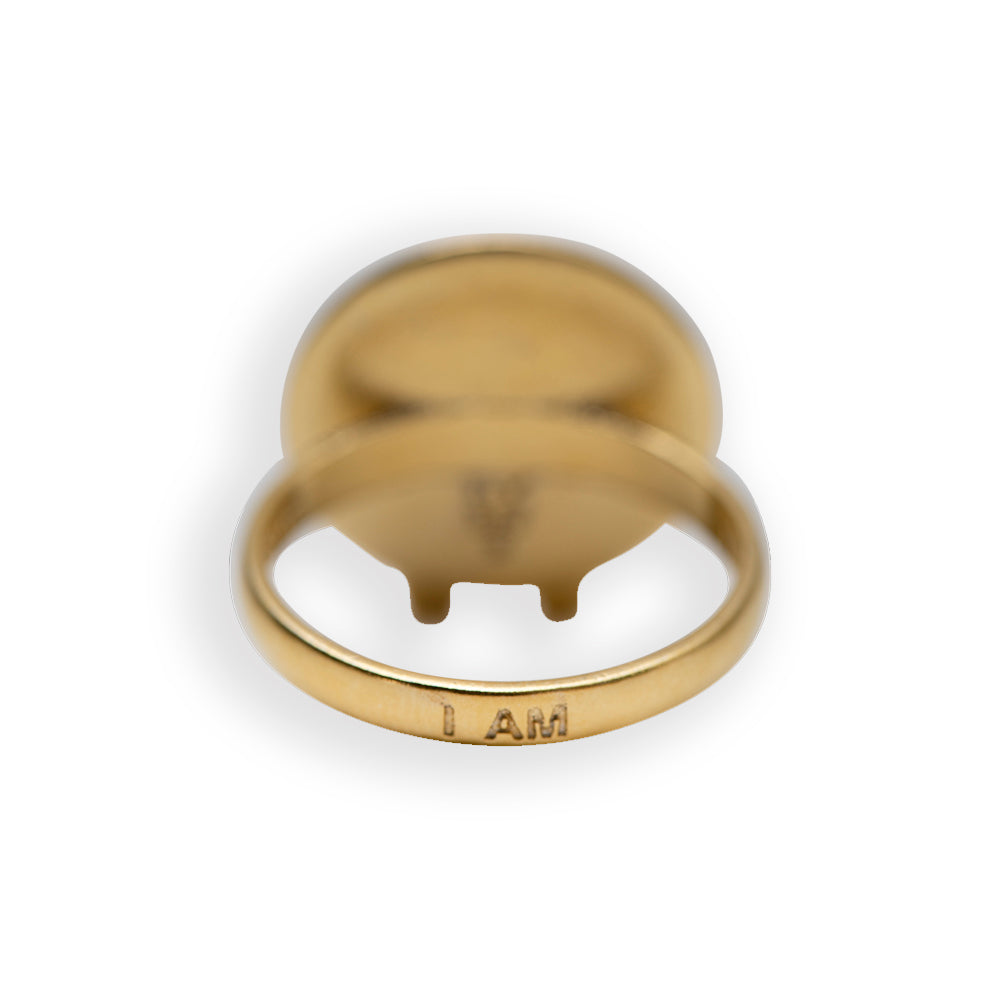 Sekhmet Fire Necklace Ring - Gold