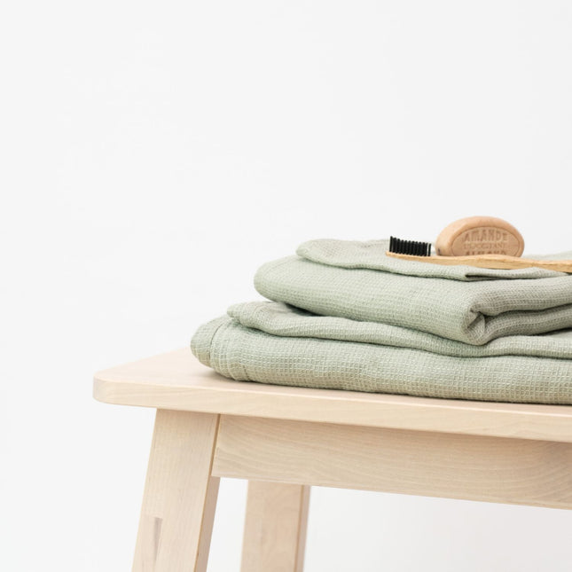 Honeycomb Fine Waffle Towel - Sage - LoveStyle World