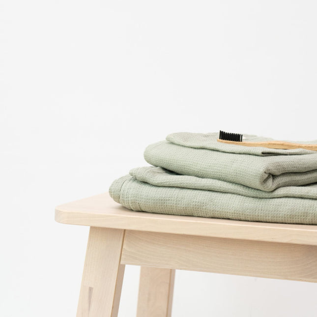 Honeycomb Fine Waffle Towel - Sage - LoveStyle World