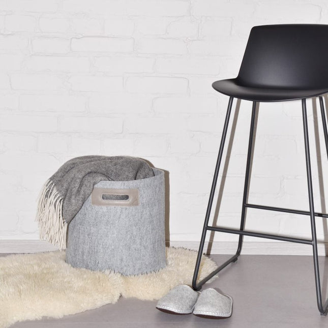 Felt Omaking Basket - Grey/Grey - LoveStyle World