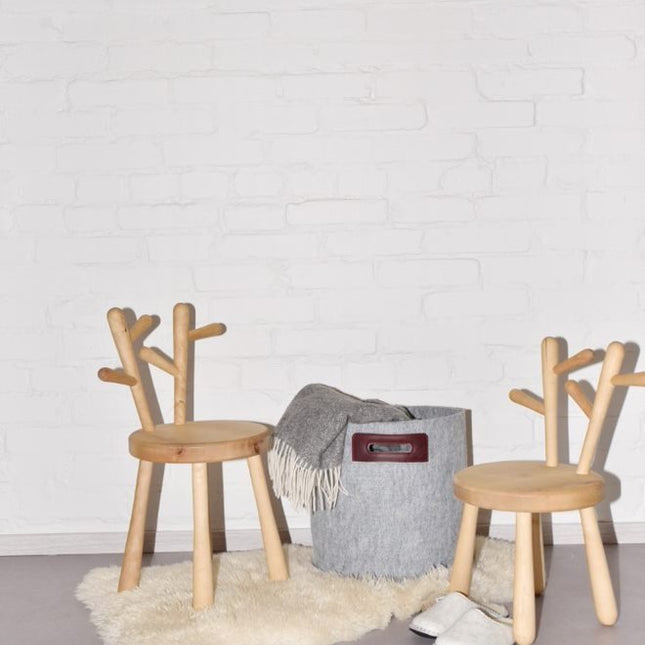 Felt Omaking Basket - Grey/Bordeaux - LoveStyle World