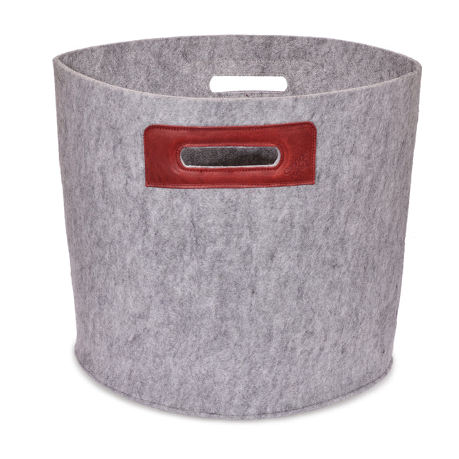 Felt Omaking Basket - Grey/Bordeaux - LoveStyle World
