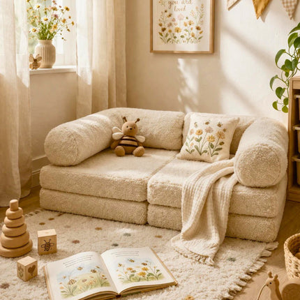 HoneyHug Soft Modular Sofa for Children – Teddy Cream