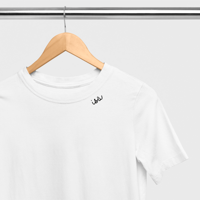 Embroidered Collar Organic Cotton T-shirt "Isä" (FIN) - LoveStyle World