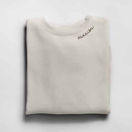 Embroidered Collar Organic Cotton Sweatshirt "Vanaisa" (EE)