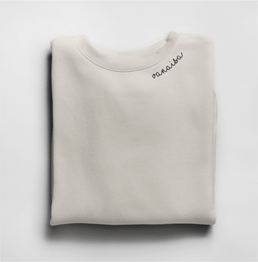 Embroidered Collar Organic Cotton Sweatshirt "Vanaisa" (EE) - LoveStyle World