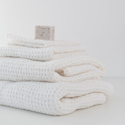 Honeycomb Waffle Towel - White