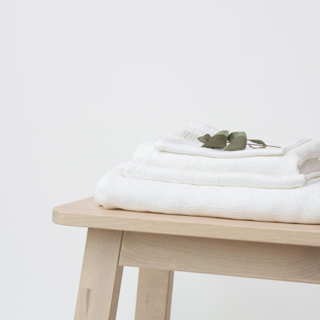 Honeycomb Fine Waffle Towel - White - LoveStyle World