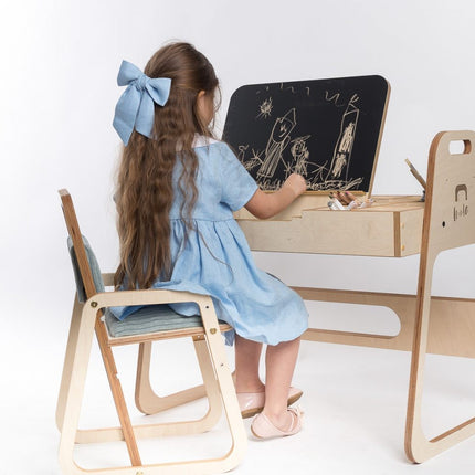 Adjustable Children Chair Julle - Mint Green