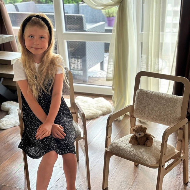 Adjustable Children Chair Luula - Vanilla Lamb - LoveStyle World