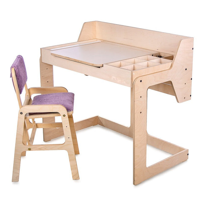 Adjustable Children Montessori Table and Chair Set Luula - Cannon Pink