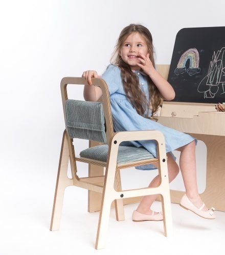 Adjustable Children Montessori Table and Chair Set Luula - Mint Green - LoveStyle World