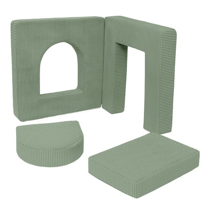 Aesthetic Soft Play Set for Toddlers, 4 Elements - Olive Green