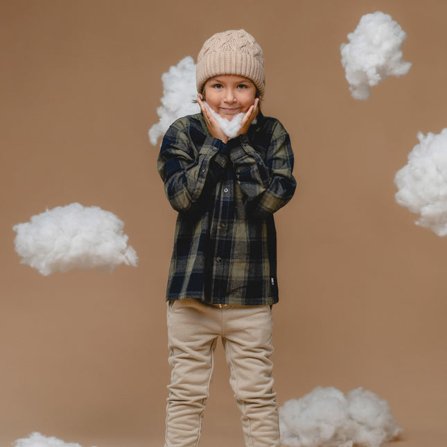 100% Baby Alpaca Cable Hat for Kids - Wheat - LoveStyle World
