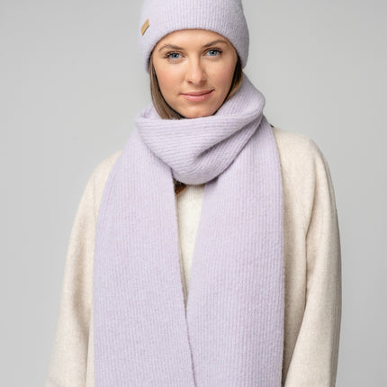 Natural Baby Alpaca and Merino Wool Light Fisherman's Rib Scarf