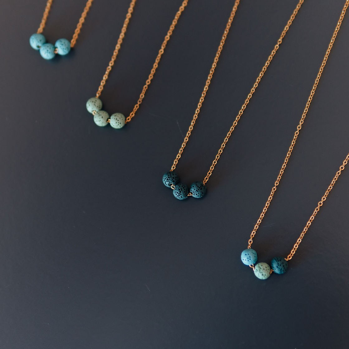 Aroma Diffuser Necklace with Lava Beads - Silver Chain