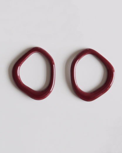 Arp Pearl and Porcelain Hoops- Burgundy - LoveStyle World