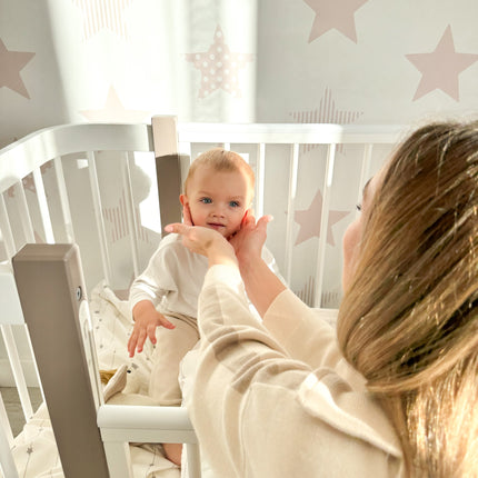 Baby Crib ELIN with Mattress - Cappuccino/White