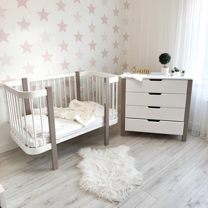 Baby Crib ELIN - Cappuccino/White