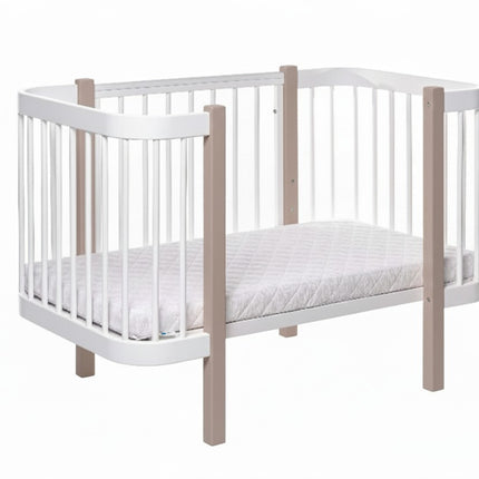 Baby Crib ELIN with Mattress - Cappuccino/White