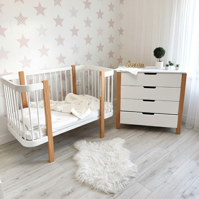 Baby Crib ELIN - Natural/White