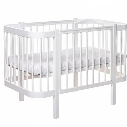 Baby Crib ELIN with Mattress - White