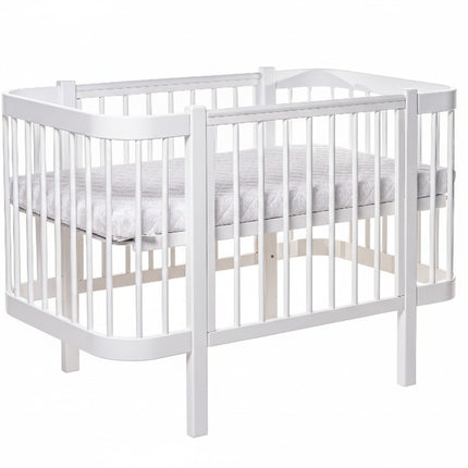 Baby Crib ELIN with Mattress - White