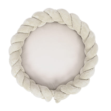 Baby Nest & Play Mat With Crib Bumper Braid - Ecru