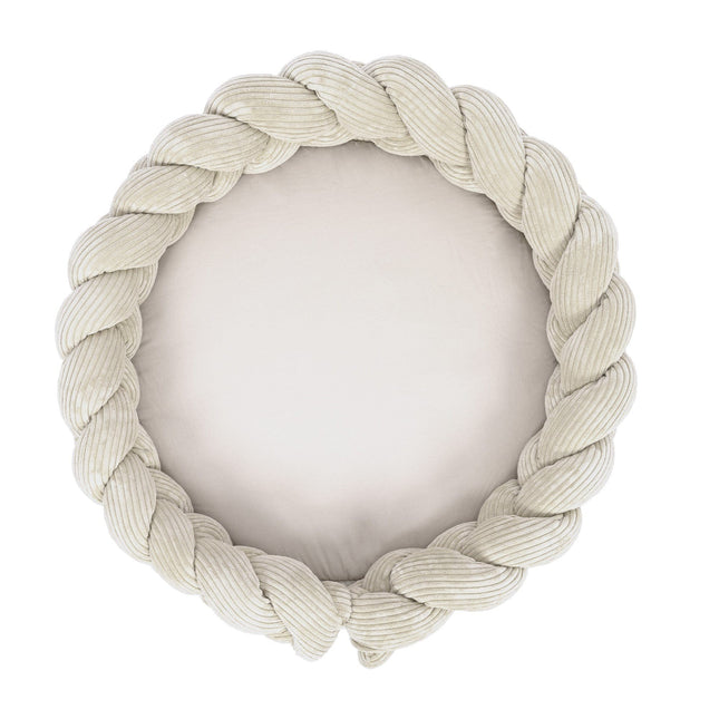 Baby Nest & Play Mat With Crib Bumper Braid - Ecru