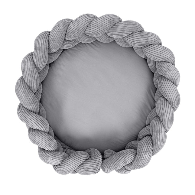Baby Nest & Play Mat With Crib Bumper Braid - Grey - LoveStyle World