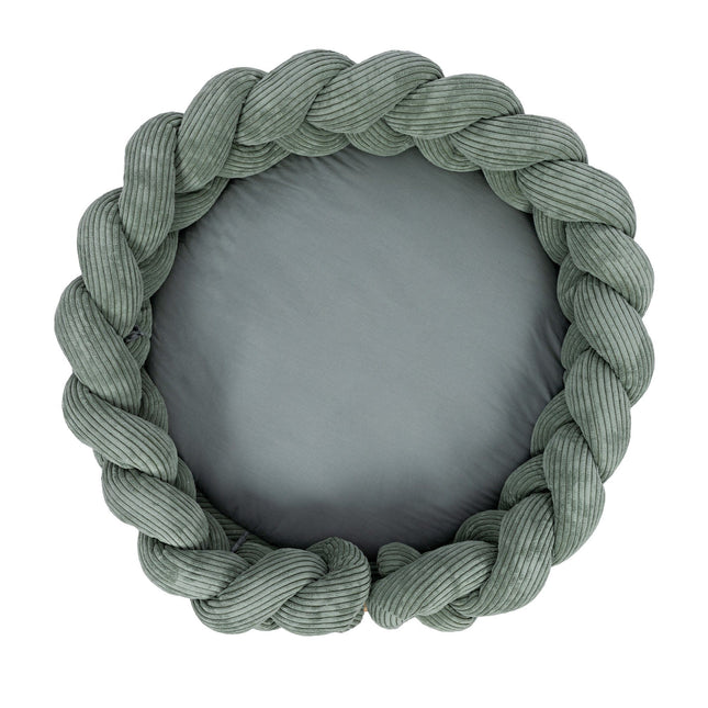 Baby Nest & Play Mat With Crib Bumper Braid - Olive Green - LoveStyle World