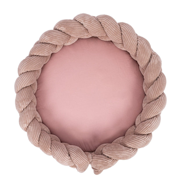 Baby Nest & Play Mat With Crib Bumper Braid - Powder Pink - LoveStyle World