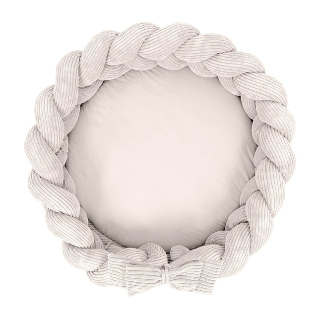 Baby Nest & Play Mat With Crib Bumper Braid - Vanilla - LoveStyle World