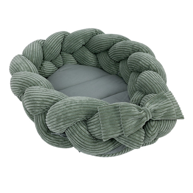Baby Nest With Braided Bumper - Olive Green - LoveStyle World