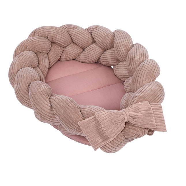 Baby Nest With Braided Bumper - Powder Pink - LoveStyle World