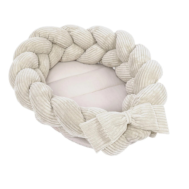 Baby Nest With Braided Bumper - Vanilla - LoveStyle World