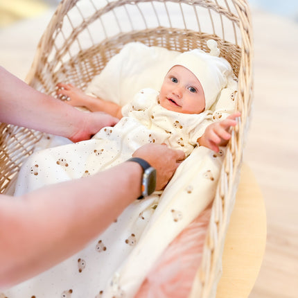 Baby Swaddle and Sleeping Bag 2.5 TOG – Beige / White, 6–24 Months