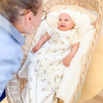 Baby Swaddle and Sleeping Bag 2.5 TOG – Beige / White, 6–24 Months