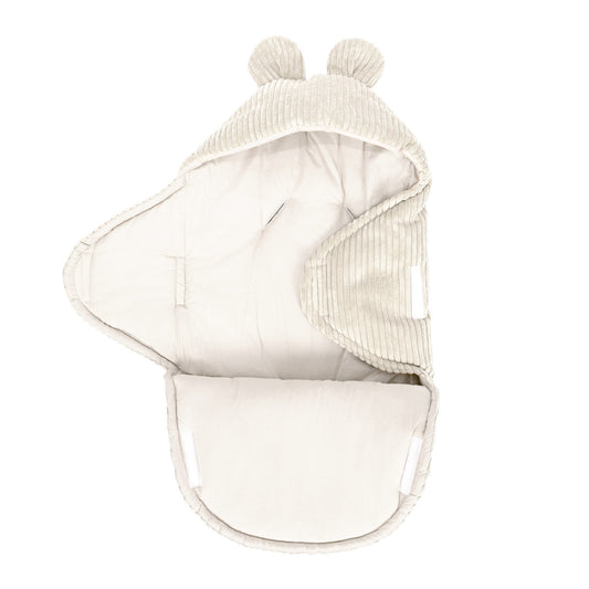 Baby Swaddle with Bear Ears – Ecru