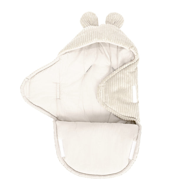 Baby Swaddle with Bear Ears – Ecru