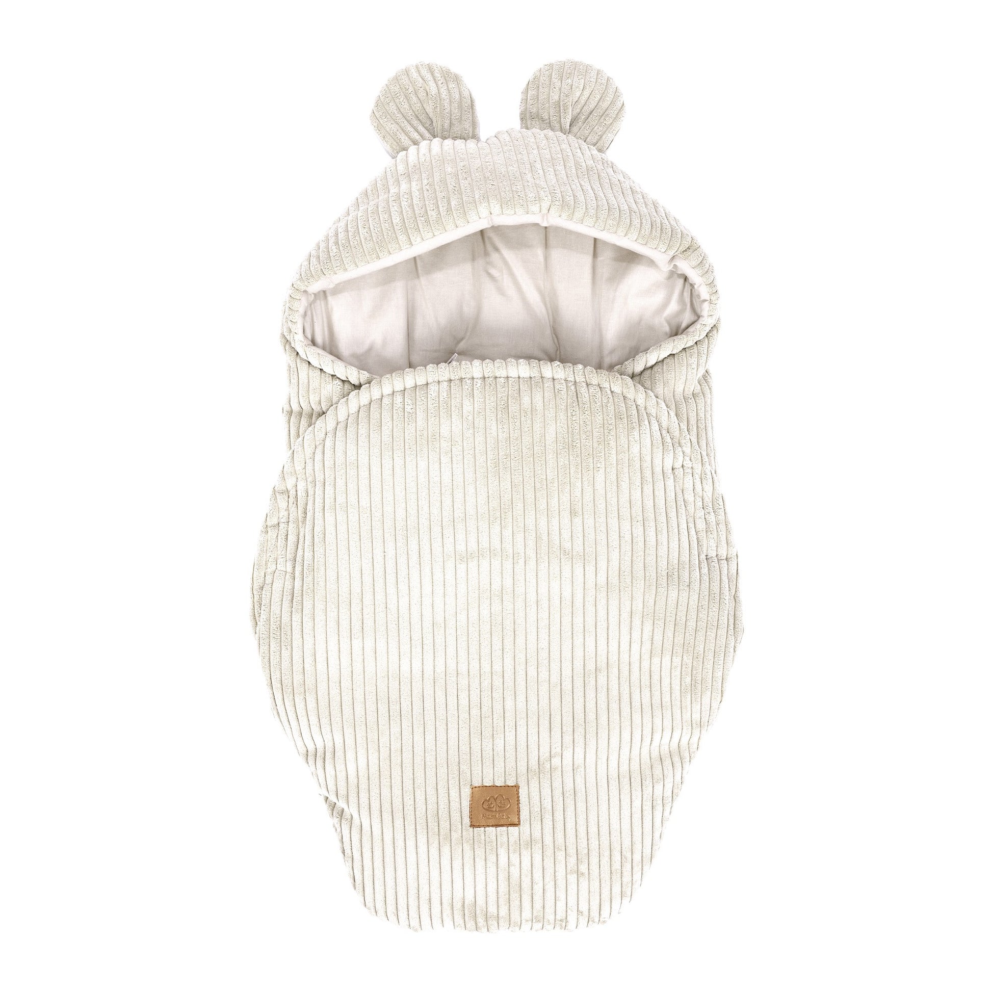 Baby Swaddle with Bear Ears – Ecru