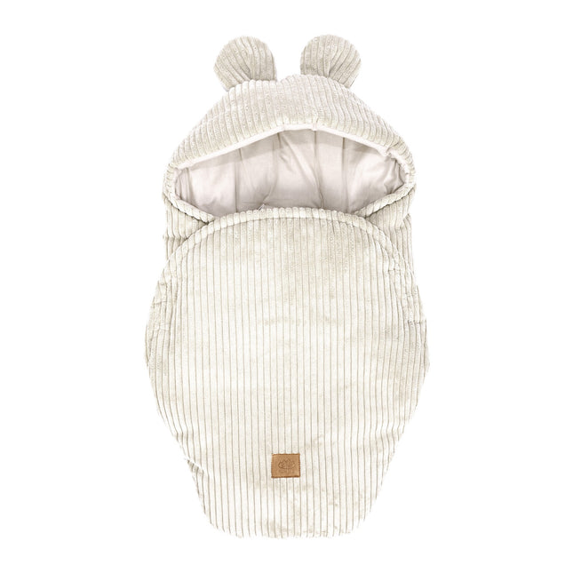 Baby Swaddle with Bear Ears – Ecru